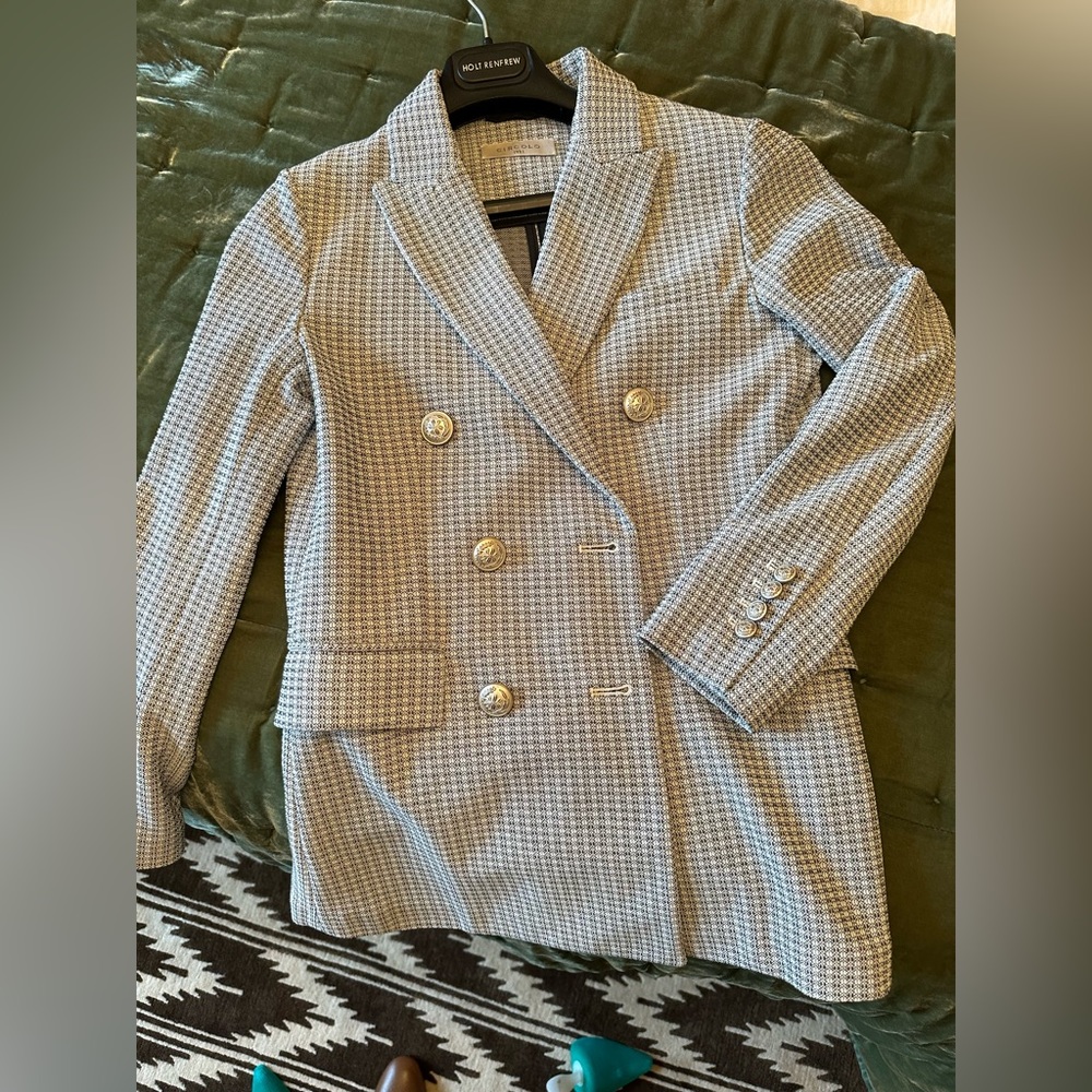 Circolo 1901 Jacket, white and denim blue check